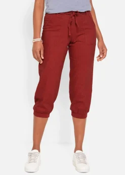 Damen bonprix Bekleidung·Kleider|Hosen|3/4 Hose aus Baumwoll-Leinen-Mix