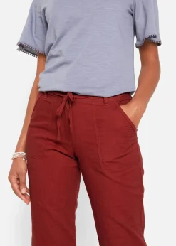 Damen bonprix Bekleidung·Kleider|Hosen|3/4 Hose aus Baumwoll-Leinen-Mix