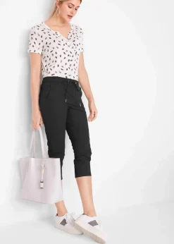 Damen bonprix Bekleidung·Kleider|Hosen|3/4- Hose mit Bindeband