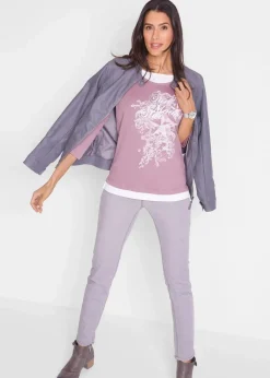 Damen bonprix Shirts & Tops|2 in 1 Baumwoll-Shirt, 3/4-Arm