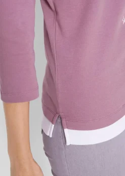 Damen bonprix Shirts & Tops|2 in 1 Baumwoll-Shirt, 3/4-Arm