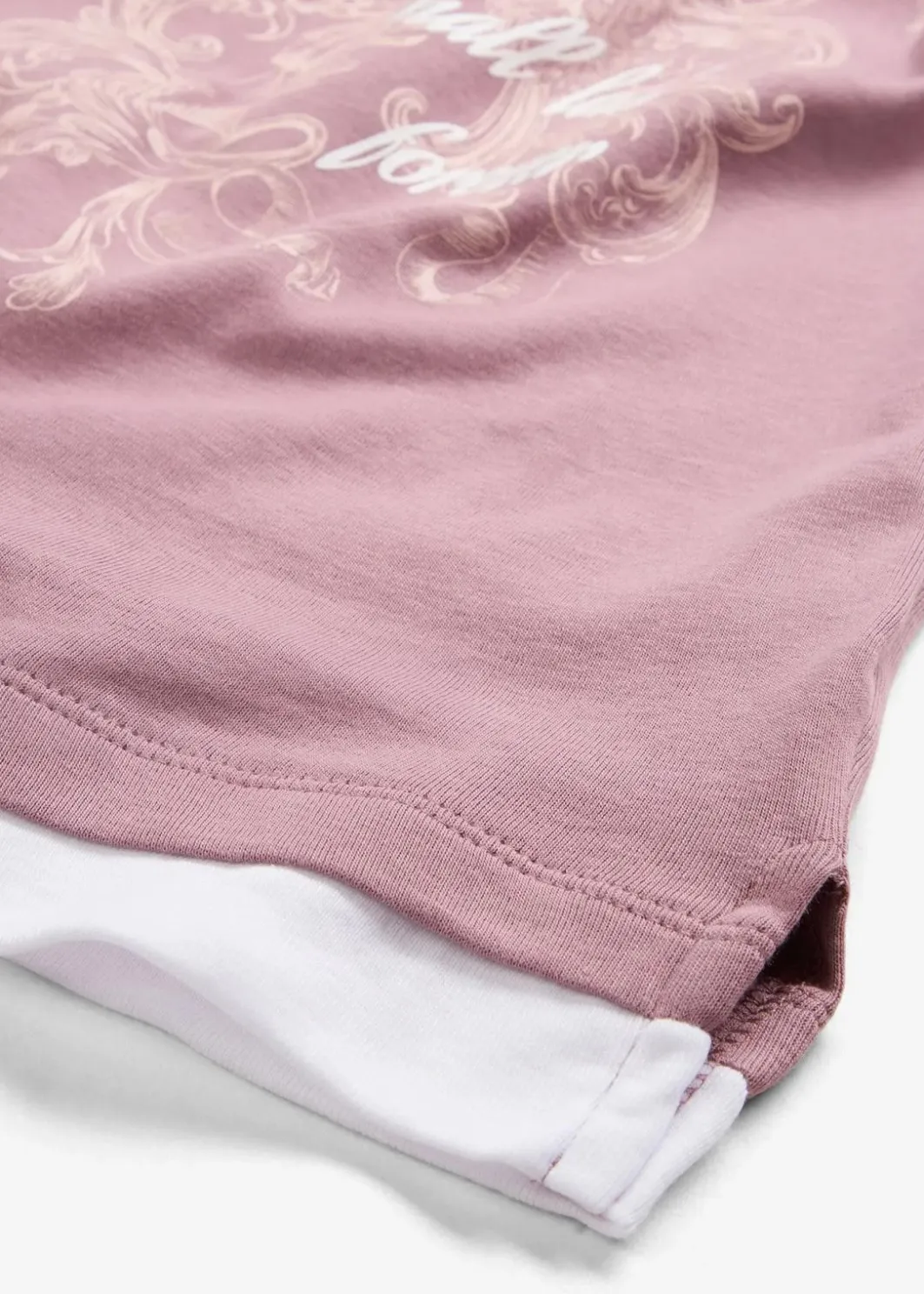 Damen bonprix Shirts & Tops|2 in 1 Baumwoll-Shirt, 3/4-Arm