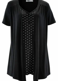 2 in 1 Shirt mit V-Ausschnitt, kurzarm Damen Shirts & Tops|Nachhaltigere Materialien