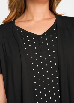 2 in 1 Shirt mit V-Ausschnitt, kurzarm Damen Shirts & Tops|Nachhaltigere Materialien