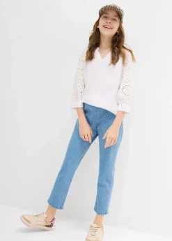 Clearance 7/8 Schlupfhose Mid Waist Kinder Mädchen 9-16 Jahre·Jeans