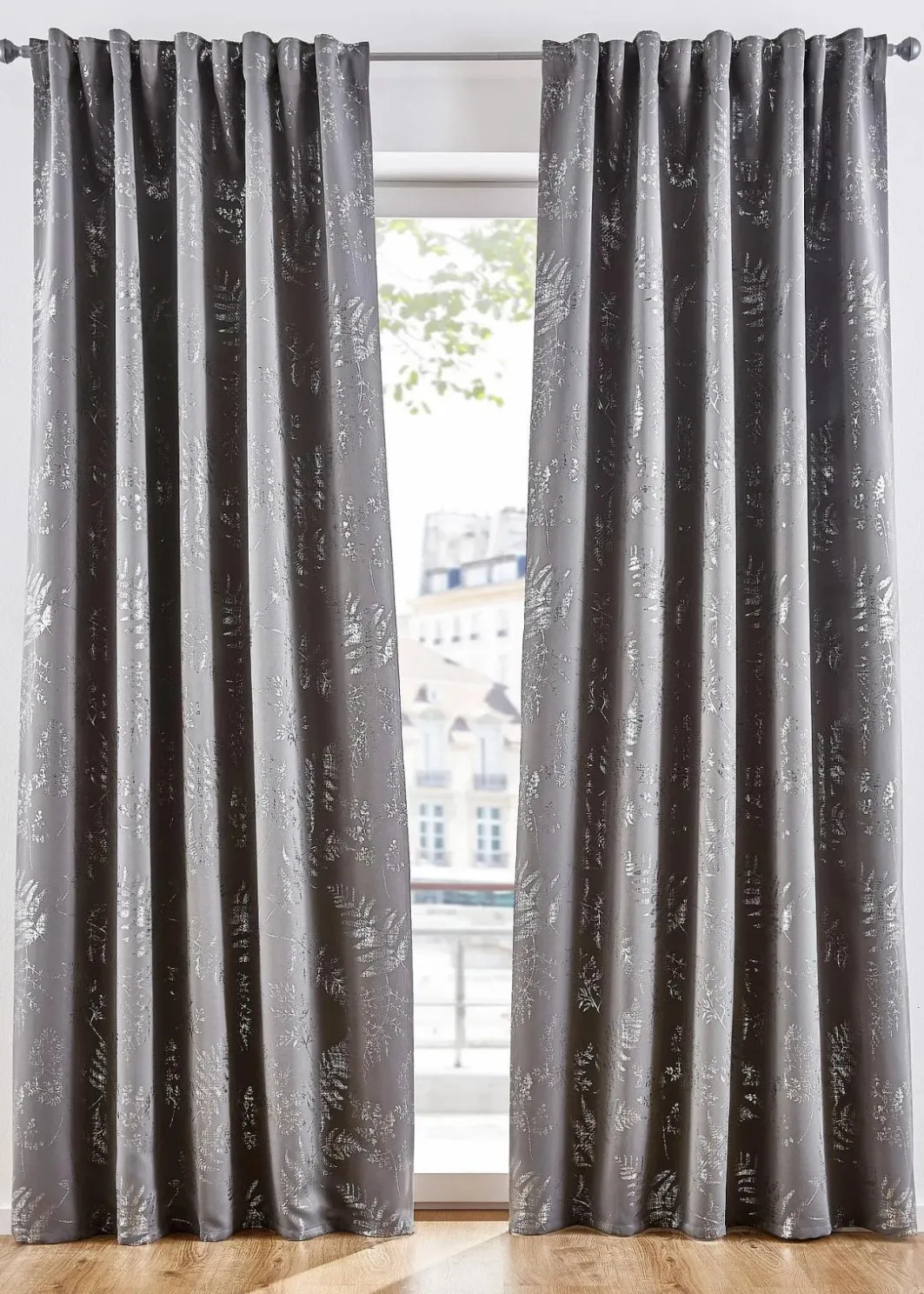 Clearance Abdunkelnder Vorhang mit Glanz Druck (1er Pack) Vorhänge