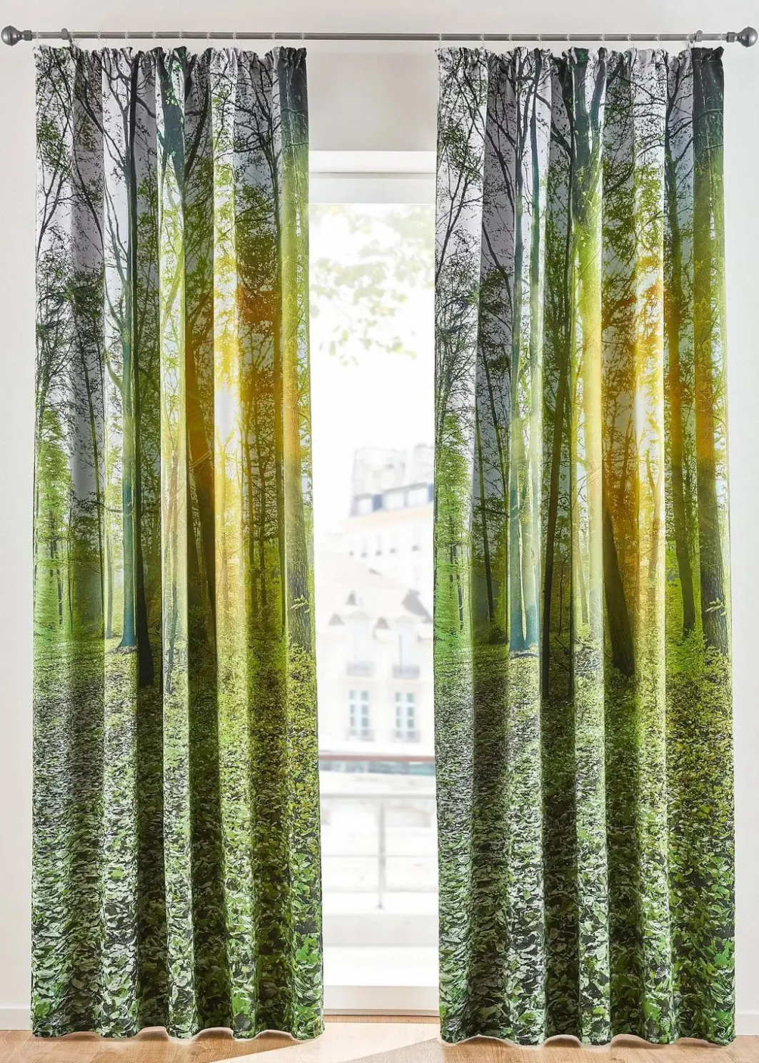 bonprix Vorhänge|Abdunkelnder Vorhang mit Wald Motiv (1er Pack)
