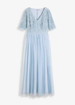 Sale Abendkleid aus zartem Tüll mit Paillettenstickerei Damen Kleider|Festliche Mode