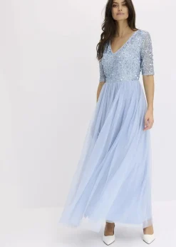 Sale Abendkleid aus zartem Tüll mit Paillettenstickerei Damen Kleider|Festliche Mode