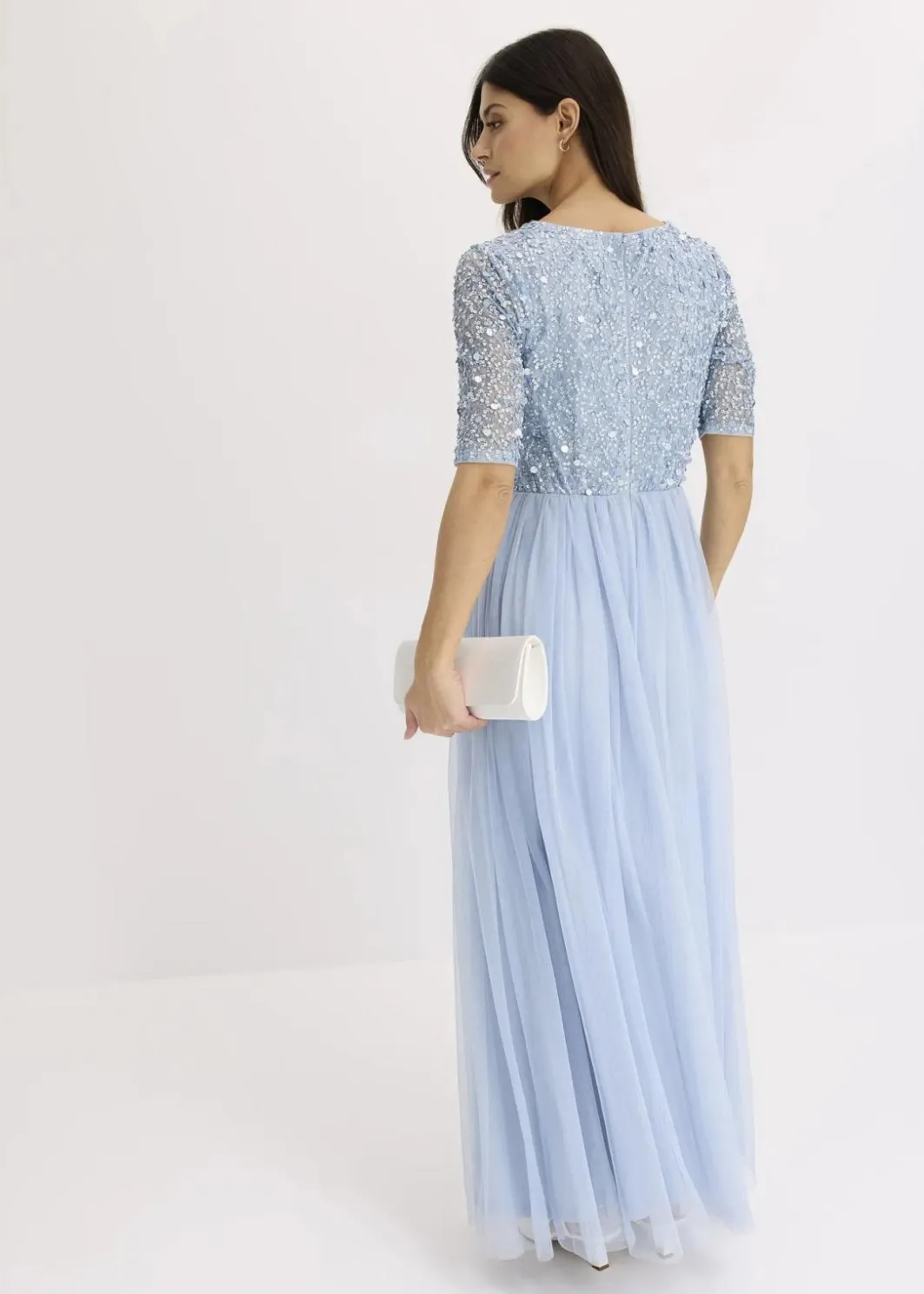 Sale Abendkleid aus zartem Tüll mit Paillettenstickerei Damen Kleider|Festliche Mode