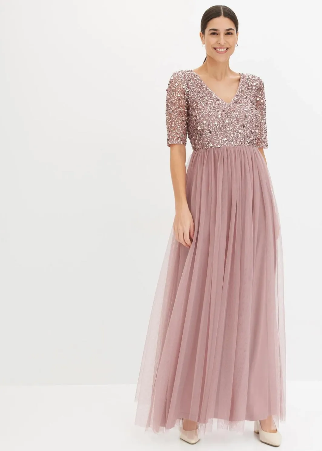 Clearance Abendkleid aus zartem Tüll mit Paillettenstickerei Damen Kleider|Festliche Mode