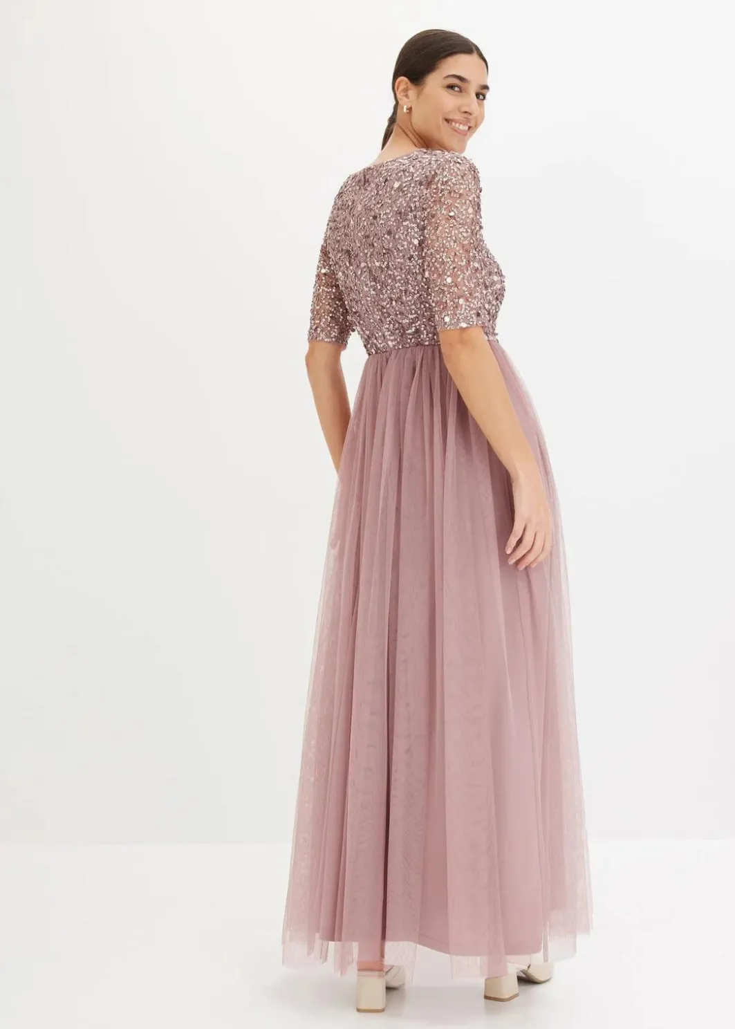 Clearance Abendkleid aus zartem Tüll mit Paillettenstickerei Damen Kleider|Festliche Mode