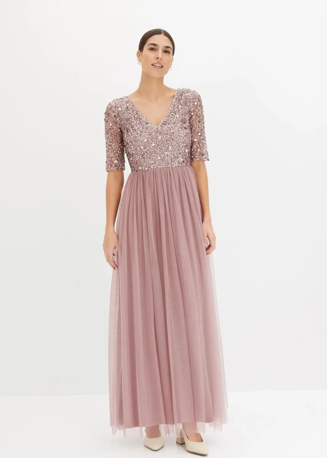 Clearance Abendkleid aus zartem Tüll mit Paillettenstickerei Damen Kleider|Festliche Mode