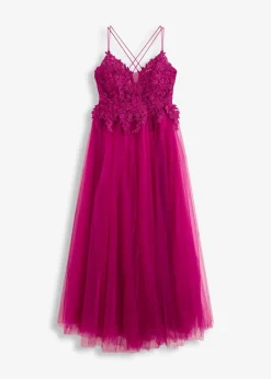 Damen bonprix Bekleidung·Pullover & Strickjacken|Festliche Mode|Abendkleid aus zartem Tüll mit Spitze
