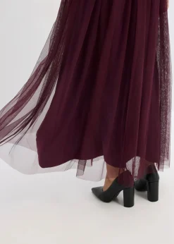 Damen bonprix Bekleidung·Pullover & Strickjacken|Kurzgrößen|Abendkleid aus zartem Tüll mit Paillettenstickerei
