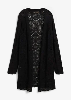 Damen bonprix Pullover & Strickjacken|Bekleidung·Jeans|Ajour Longstrickjacke