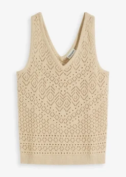 Clearance Ajour Stricktop mit Baumwollanteil Damen Bekleidung·Umstandsmode|Strickmode