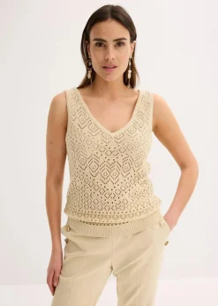 Clearance Ajour Stricktop mit Baumwollanteil Damen Bekleidung·Umstandsmode|Strickmode