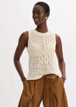Damen bonprix Bekleidung·Umstandsmode|Strickmode|Ajour Stricktop mit metallisierenden Fasern