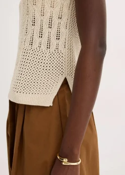 Damen bonprix Bekleidung·Umstandsmode|Strickmode|Ajour Stricktop mit metallisierenden Fasern