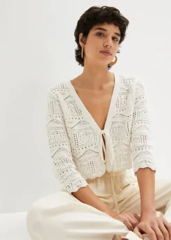 Damen bonprix Pullover & Strickjacken|Bekleidung·Jeans|Ajour-Bolero