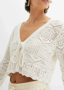 Damen bonprix Pullover & Strickjacken|Bekleidung·Jeans|Ajour-Bolero