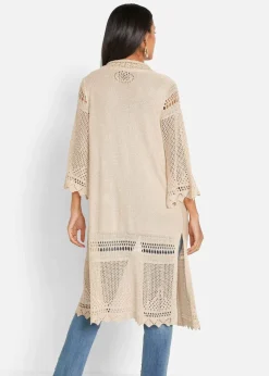 Damen bonprix Bekleidung·Umstandsmode|Bekleidung·Jeans|Ajour-Longstrickjacke