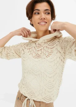 Damen bonprix Strickmode|Pullover & Strickjacken|Ajour-Pullover