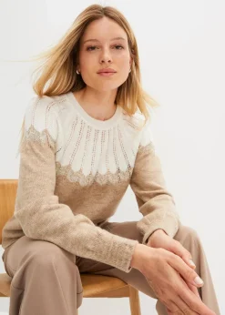 Clearance Ajour-Pullover Damen Pullover & Strickjacken|Strickmode