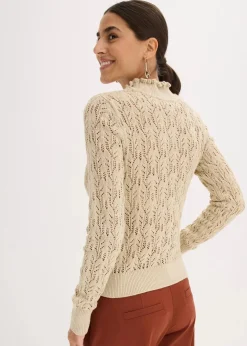 Damen bonprix Bekleidung·Umstandsmode|Bekleidung·Jeans|Ajour-Pullover aus Baumwolle