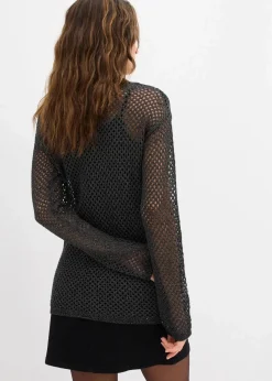 Damen bonprix Bekleidung·Umstandsmode|Bekleidung·Jeans|Ajour-Pullover mit Glitzergarn
