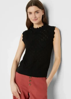 Damen bonprix Bekleidung·Umstandsmode|Bekleidung·Jeans|Ajour-Pullunder aus Baumwoll-Mix