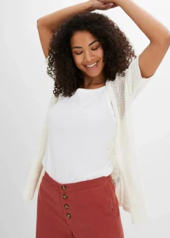 Damen bonprix Bekleidung·Umstandsmode|Bekleidung·Jeans|Ajour-Strickjacke