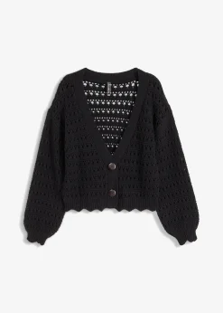 Hot Ajour-Strickjacke aus reiner Baumwolle Damen Pullover & Strickjacken|Strickmode