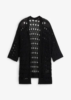 Damen bonprix Strickmode|Pullover & Strickjacken|Ajour-Strickjacke mit Glitzergarn