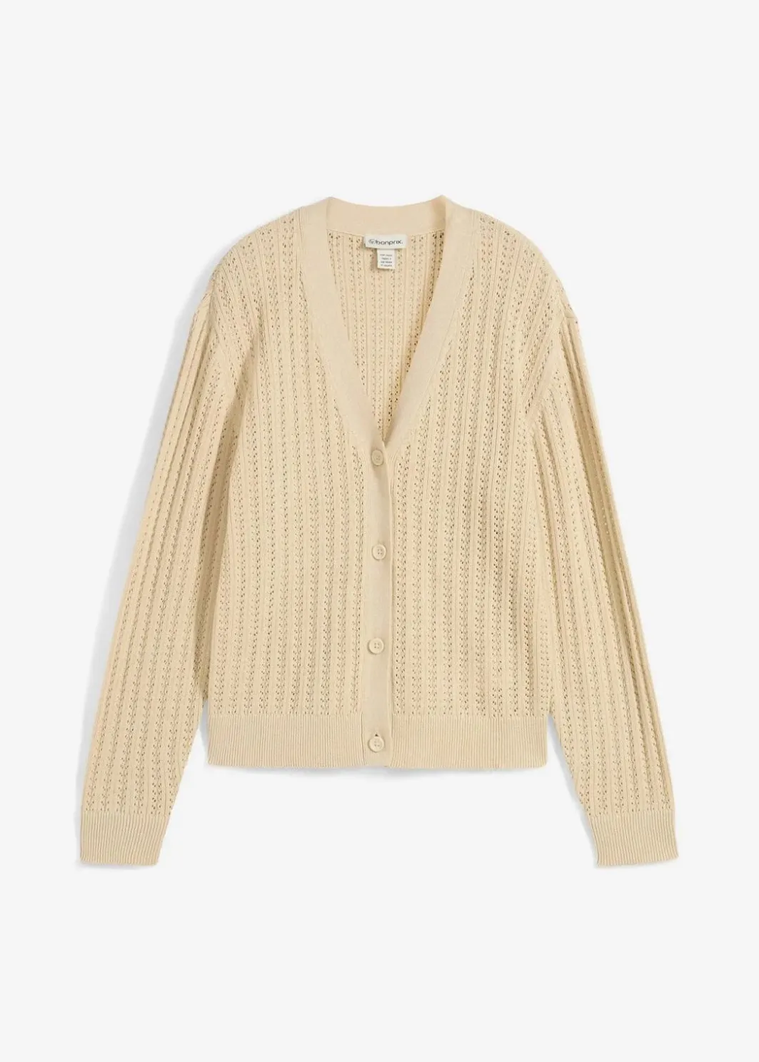 Ajour-Strickjacke mit Leinenanteil Damen Bekleidung·Umstandsmode|Premium