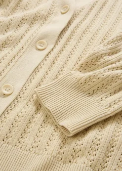 Ajour-Strickjacke mit Leinenanteil Damen Bekleidung·Umstandsmode|Premium