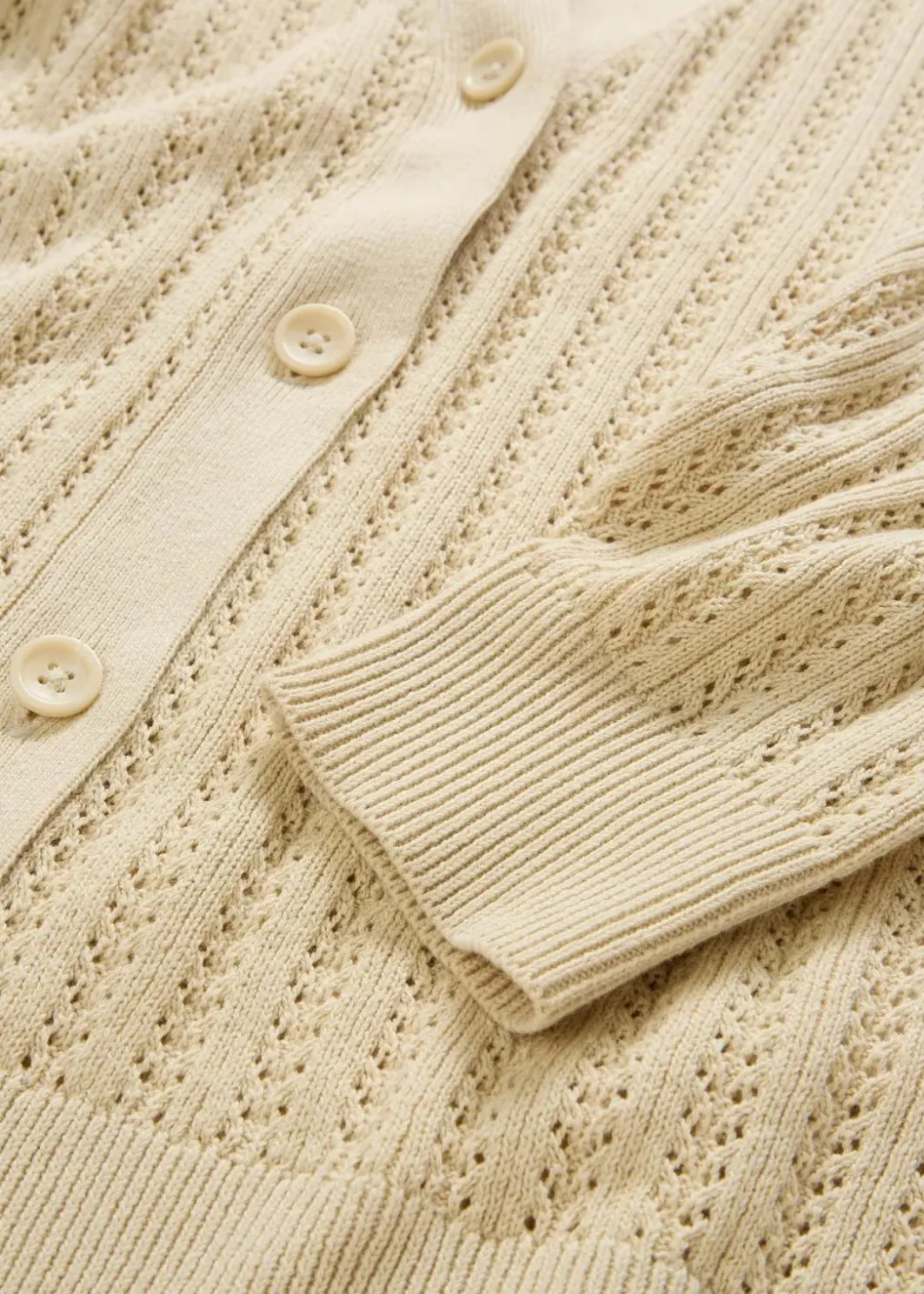 Ajour-Strickjacke mit Leinenanteil Damen Bekleidung·Umstandsmode|Premium