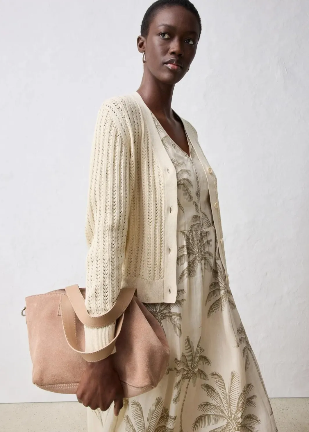 Ajour-Strickjacke mit Leinenanteil Damen Bekleidung·Umstandsmode|Premium