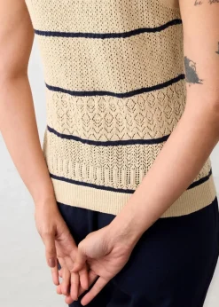 Damen bonprix Bekleidung·Umstandsmode|Premium|Ajour-Strickweste mit Leinenanteil
