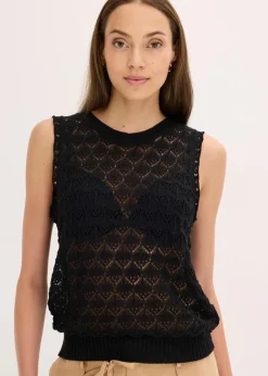 Damen bonprix Strickmode|Shirts & Tops|Ajour-Top