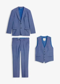Herren bonprix Große Größen|Anzüge & Sakkos|Anzug mit Weste (3-tlg.Set), Regular Fit