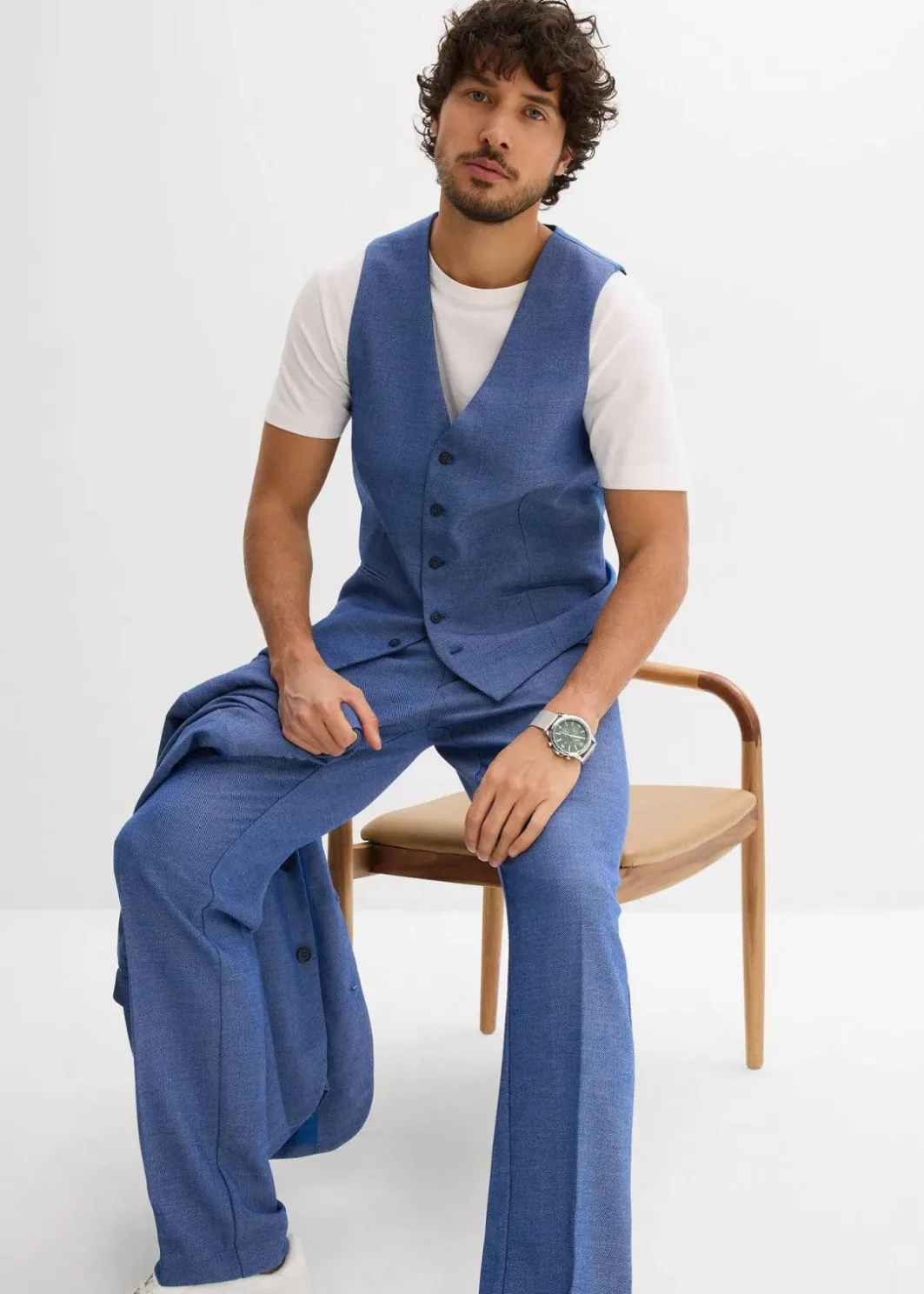Herren bonprix Große Größen|Anzüge & Sakkos|Anzug mit Weste (3-tlg.Set), Regular Fit