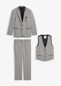 Herren bonprix Große Größen|Anzüge & Sakkos|Anzug mit Weste (3-tlg.Set), Regular Fit