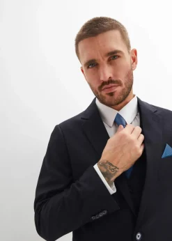 New Anzug mit Weste und Krawatte (4-tlg.Set), Slim Fit Herren Anzüge & Sakkos|Große Größen