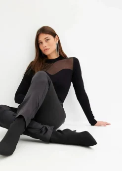 Damen bonprix Kurzgrößen|Bekleidung·Kleider|Anzughose aus feinem Satin