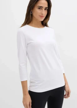 Damen bonprix Bekleidung·Röcke|Nachhaltigere Materialien|3/4-Armshirt mit reiner Bio-Baumwolle