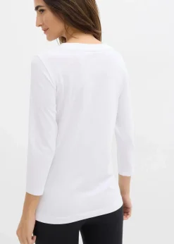 Damen bonprix Bekleidung·Röcke|Nachhaltigere Materialien|3/4-Armshirt mit reiner Bio-Baumwolle