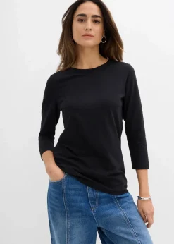 Damen bonprix Shirts & Tops|Basics|3/4-Armshirt mit reiner Bio-Baumwolle