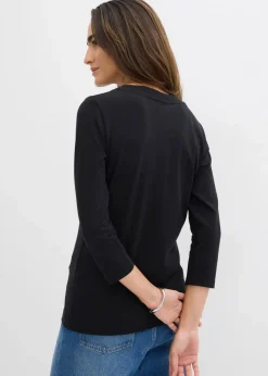 Damen bonprix Shirts & Tops|Basics|3/4-Armshirt mit reiner Bio-Baumwolle